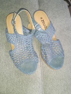 Mudd Denim Blue Woven Slingback Sandals